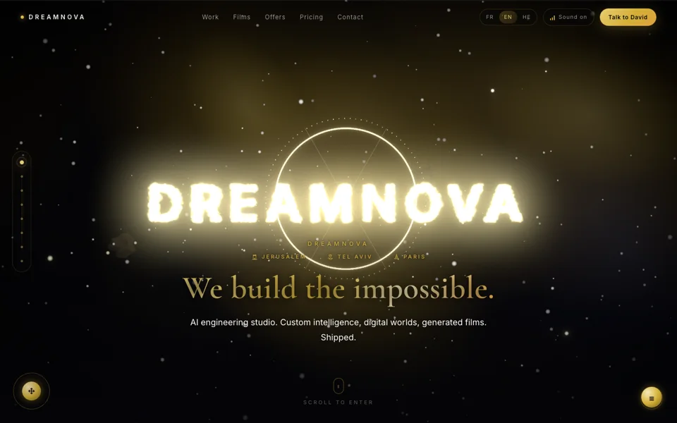 DreamNova immersive 3D website